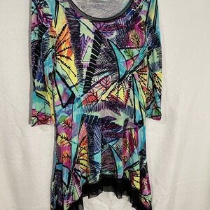 Cupio Multicolor Abstract Tunic Top